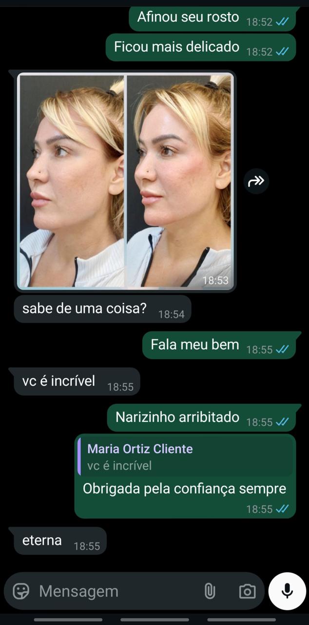 Relato de paciente sobre a experiência com a clínica 8